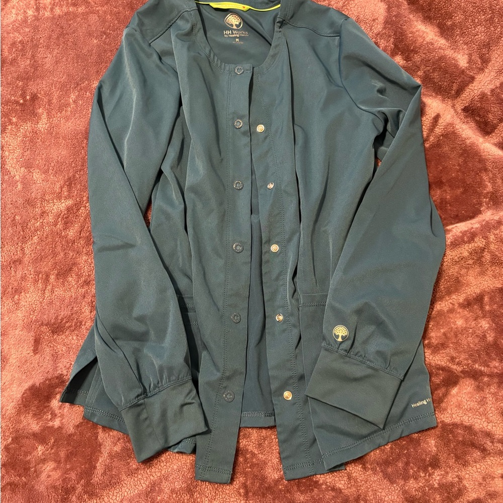 Healing Hands Green Utility Jacket with Structured Shoulders